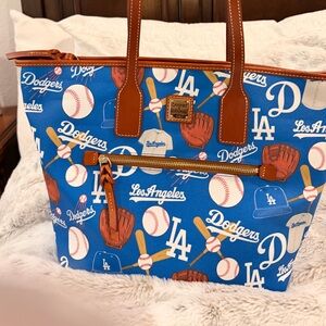 Dooney & Bourke Blue and Brown LA Dodgers Tote